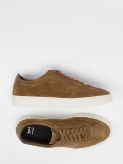 Boss – Sneaker aus Veloursleder cognacbraun