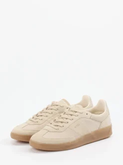Boss – Sneaker aus Veloursleder in Beige