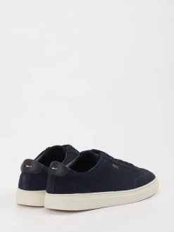 Boss – Sneaker aus Veloursleder Dunkelblau