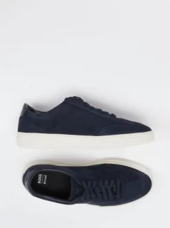 Boss – Sneaker aus Veloursleder Dunkelblau
