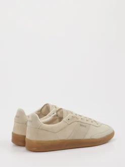 Boss – Sneaker aus Veloursleder Beige