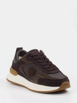 Boss – Sneaker aus Veloursleder dunkelbraun