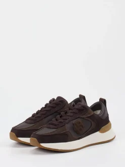 Boss – Sneaker aus Veloursleder dunkelbraun