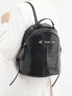 CAFèNOIR – Mini-Rucksack aus Synthetik mit Kroko-Prägung