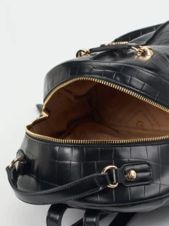 CAFèNOIR – Mini-Rucksack aus Synthetik mit Kroko-Prägung