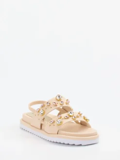 CAFèNOIR – Sandalen aus Kalbleder mit Strass