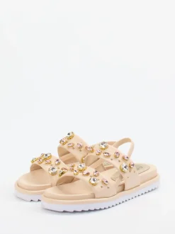 CAFèNOIR – Sandalen aus Kalbleder mit Strass