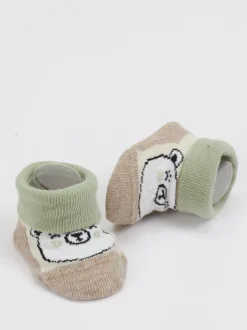 Camano – Erstlingssöckchen aus Textil in Hellbraun