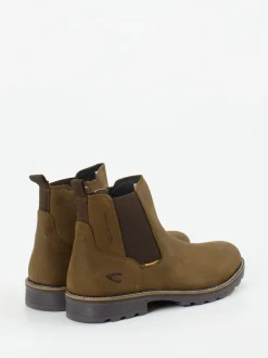 Camel Active – Chelsea Boots aus Nubukleder olivbraun
