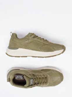Camel Active – Outdoor-Sneaker aus Nubukleder olivgrün