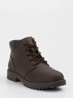 Camel Active – Schnürboots aus Fettleder Dunkelbraun