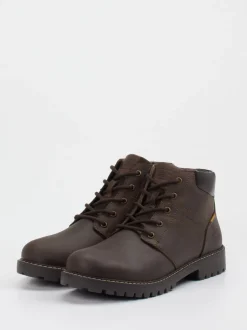 Camel Active – Schnürboots aus Fettleder Dunkelbraun