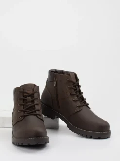 Camel Active – Schnürboots aus Fettleder Dunkelbraun