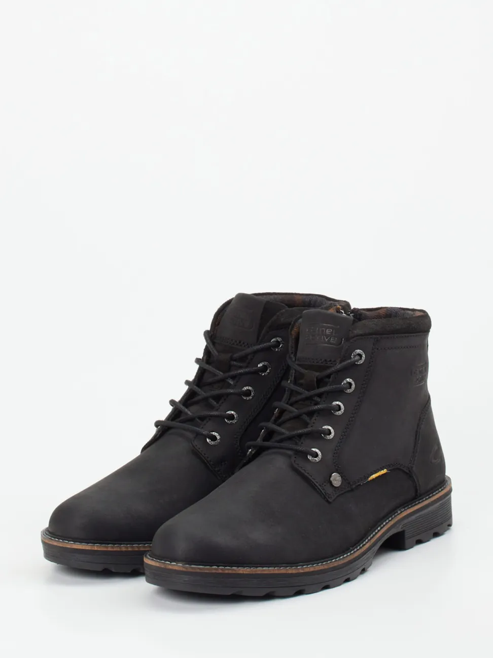 Camel Active – Schnürboots aus Fettleder schwarz