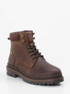 Camel Active – Schnürboots aus Fettleder dunkelbraun