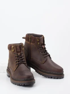 Camel Active – Schnürboots aus Fettleder dunkelbraun