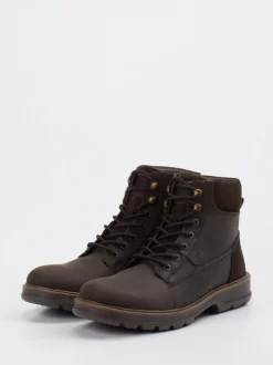Camel Active – Schnürboots aus Fettleder dunkelbraun
