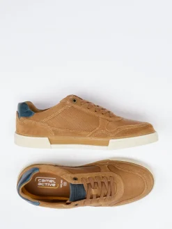 Camel Active – Sneaker aus Leder und Mesh cognacbraun