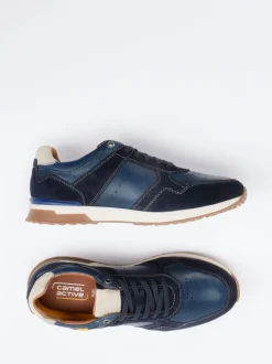 Camel Active – Sneaker aus Kalbleder in Marineblau