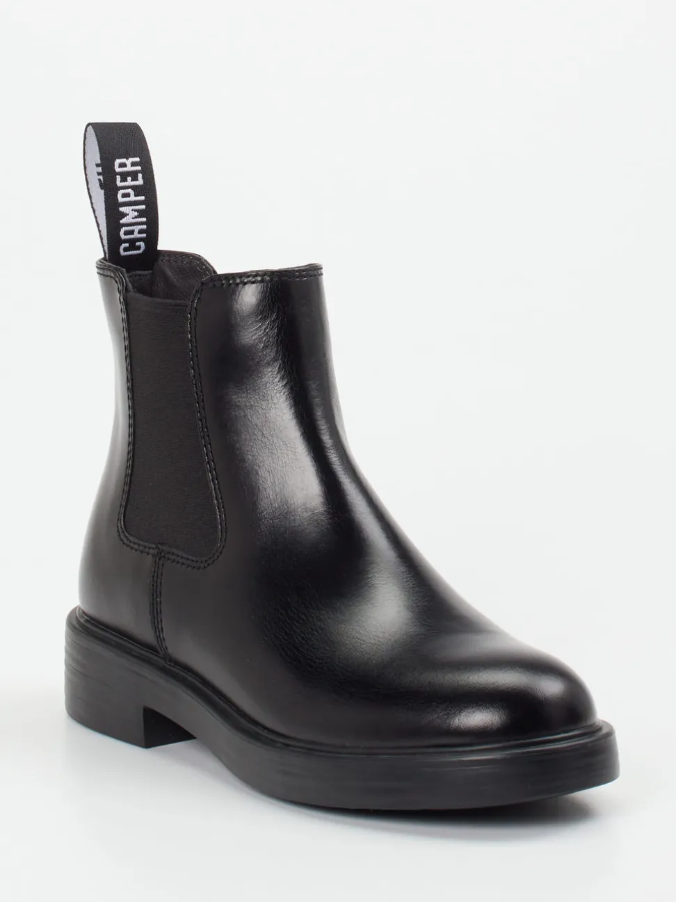 Camper – Chelsea Boots aus Glattleder schwarz