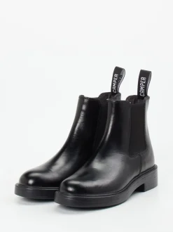 Camper – Chelsea Boots aus Glattleder schwarz
