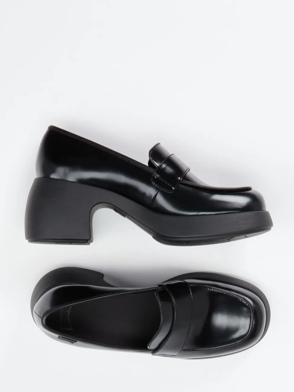 Camper – Loafer aus Hochglanzleder Schwarz