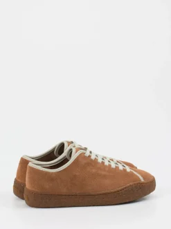 Camper – Sneaker aus Veloursleder cognacbraun