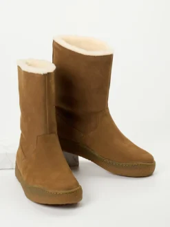 Camper – Winterstiefel aus Nubukleder Cognacbraun