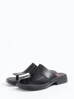 Camper – Zehentrenner-Sandalen aus Kalbleder Schwarz