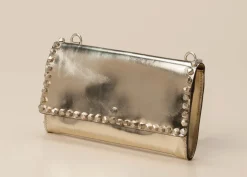 Campomaggi – Clutch aus Metallic-Leder Goldmetallic