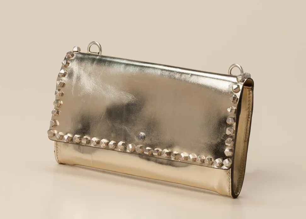 Campomaggi – Clutch aus Metallic-Leder Goldmetallic