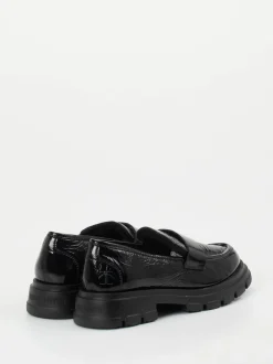 Candice Cooper – Chunky-Loafer aus Lackleder schwarz