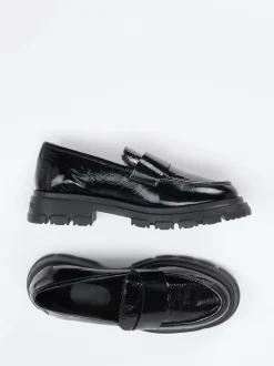 Candice Cooper – Chunky-Loafer aus Lackleder schwarz