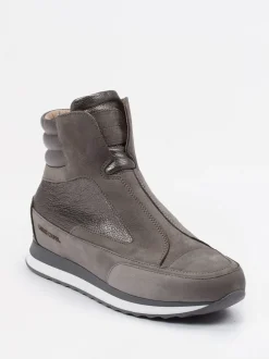 Candice Cooper – High-Top Sneaker aus Nubukleder grau
