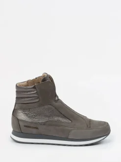 Candice Cooper – High-Top Sneaker aus Nubukleder grau