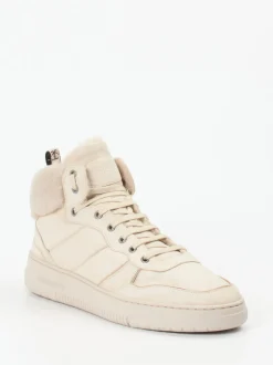 Candice Cooper – High-Top Sneaker aus Lammleder beige