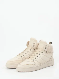 Candice Cooper – High-Top Sneaker aus Lammleder beige