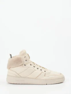 Candice Cooper – High-Top Sneaker aus Lammleder beige