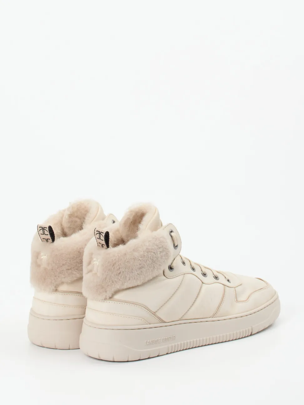 Candice Cooper – High-Top Sneaker aus Lammleder beige