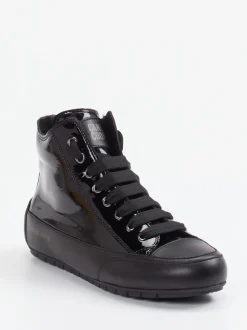 Candice Cooper – High-Top Sneaker aus Lackleder schwarz