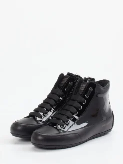 Candice Cooper – High-Top Sneaker aus Lackleder schwarz