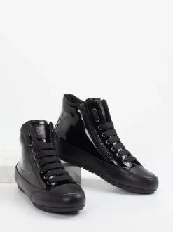 Candice Cooper – High-Top Sneaker aus Lackleder schwarz