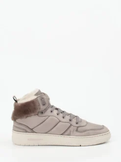 Candice Cooper – High-Top Sneaker aus Lammleder grau