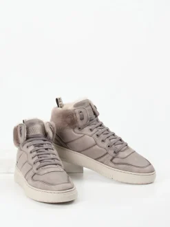 Candice Cooper – High-Top Sneaker aus Lammleder grau