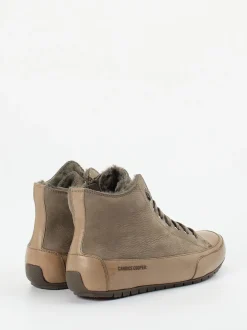 Candice Cooper – High-Top Sneaker aus Nubukleder Taupe