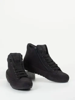 Candice Cooper – High-Top Sneaker aus Nubukleder blau