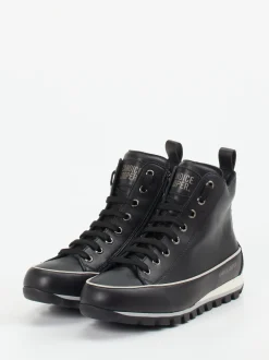 Candice Cooper – High-Top Sneaker aus Kalbleder Schwarz