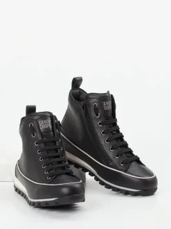 Candice Cooper – High-Top Sneaker aus Kalbleder Schwarz