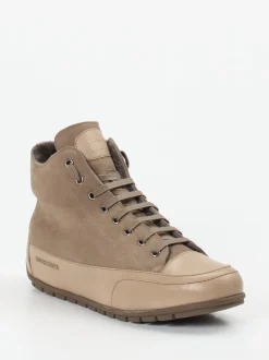 Candice Cooper – High-Top Sneaker aus Nubukleder taupe