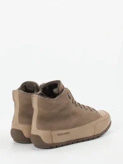 Candice Cooper – High-Top Sneaker aus Nubukleder taupe